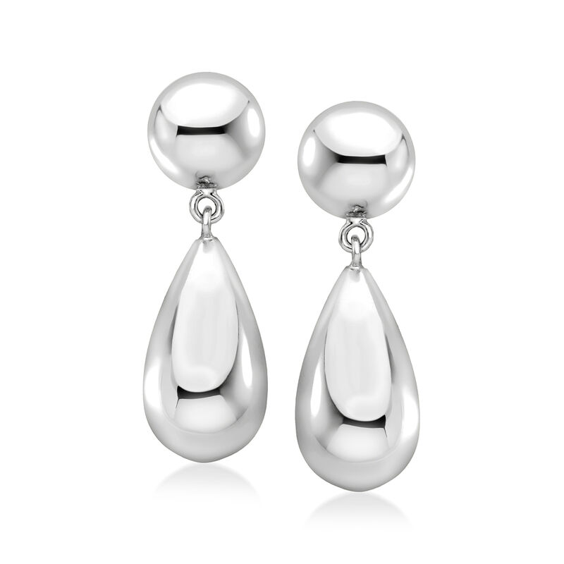 Sterling Silver-Plated Teardrop Earrings image number 0