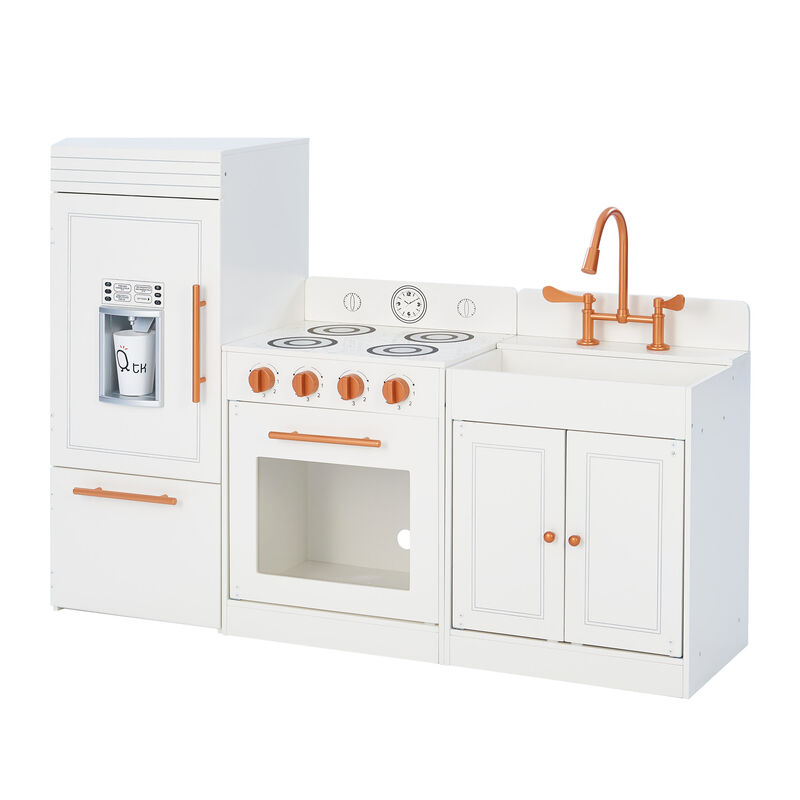 Teamson Kids "Little Chef" Paris Modern Play Kitchen in White and Rose Gold image number 0