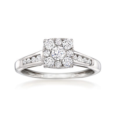 C. 1980 Vintage .62 ct. t.w. Diamond Cluster Ring in 10kt White Gold