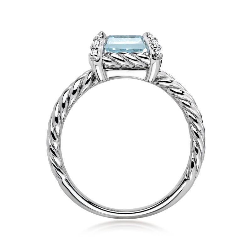 3.00 Carat Sky Blue Topaz Ring with White Topaz in Sterling Silver image number 3