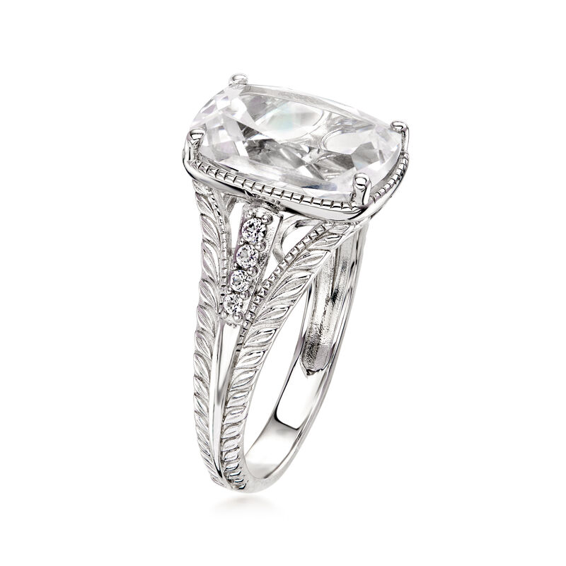 4.70 ct. t.w. Lab-Grown White Sapphire Ring in Sterling Silver image number 2