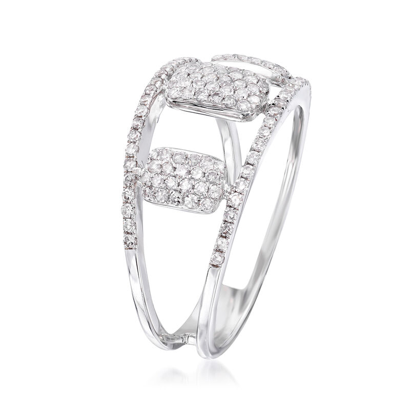 .45 ct. t.w. Pave Diamond Openwork Ring in 14kt White Gold image number 2