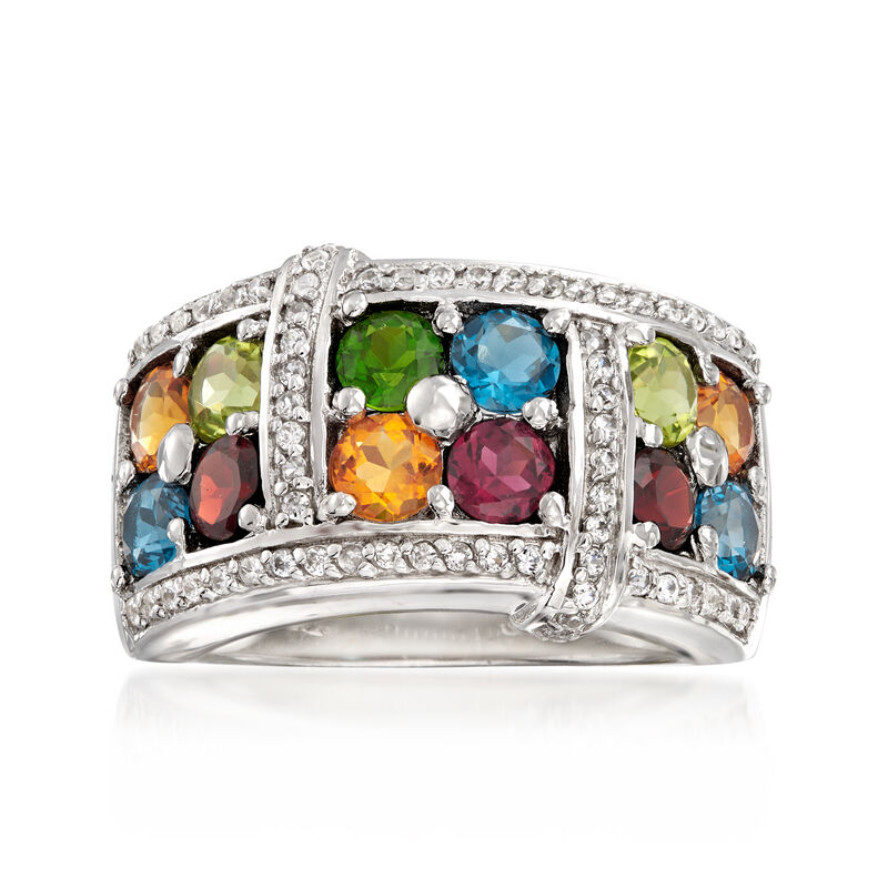 3.60 ct. t.w. Multi-Gem Ring in Sterling Silver image number 0