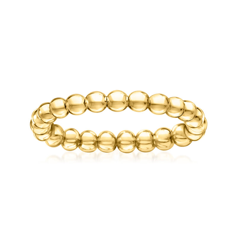 3mm 10kt Yellow Gold Bead Stretch Ring image number 0