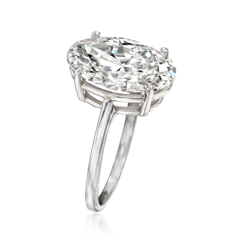5.00 Carat Oval Lab-Grown Diamond Solitaire Ring in 14kt White Gold. Size 5 image number 1