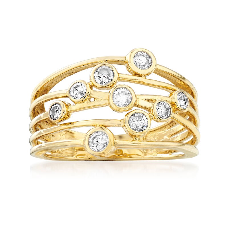 .50 ct. t.w. Diamond Bezel-Set Multi-Row Ring in 14kt Yellow Gold image number 0