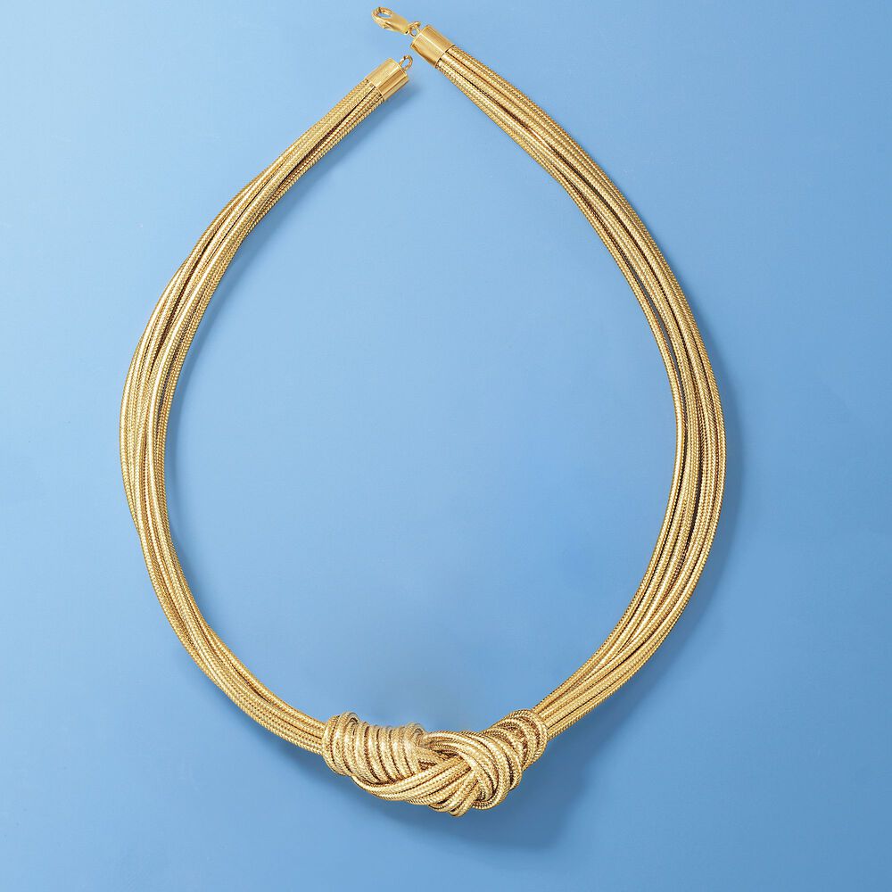Italian Flex Knot Necklace with 18kt Gold Over Sterling Clasp