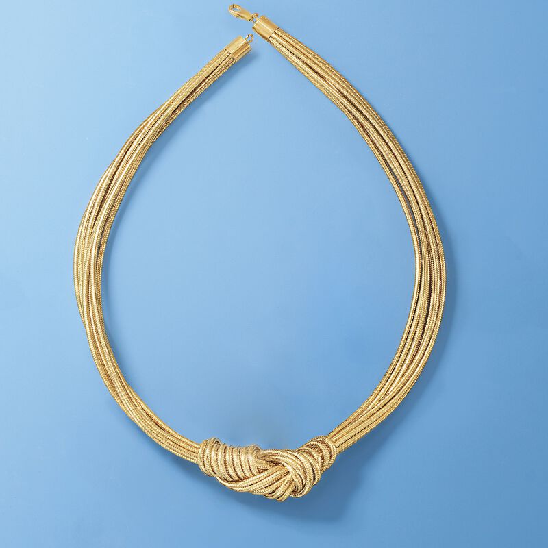 Italian Flex Knot Necklace with 18kt Gold Over Sterling Clasp image number 3