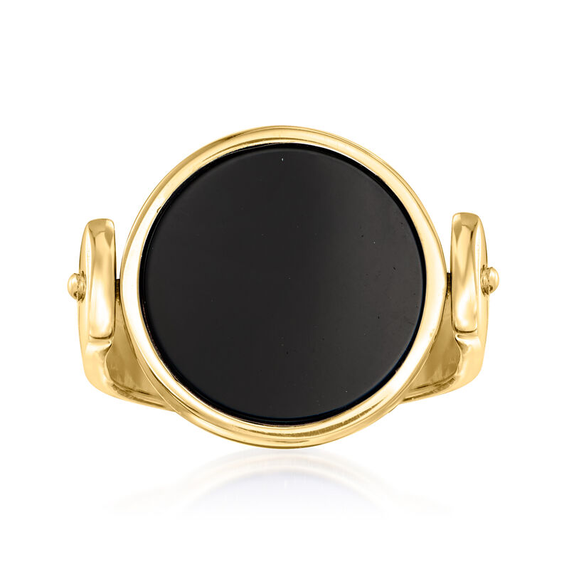 Italian Black Onyx and Lapis Flip Ring in 18kt Gold Over Sterling image number 5