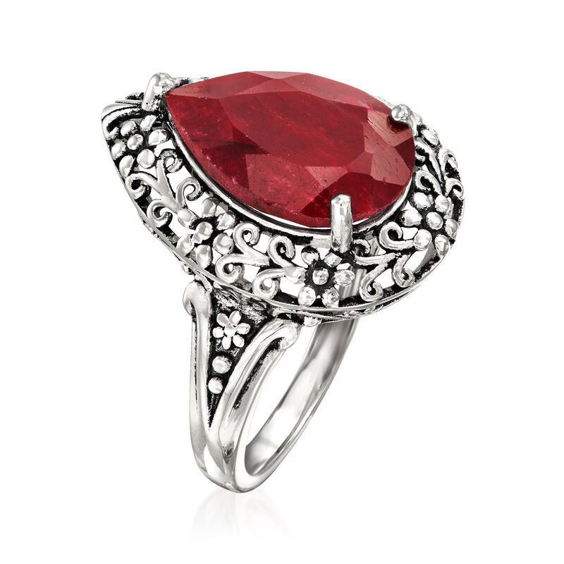 6.25 Carat Ruby Ring in Sterling Silver image number 2