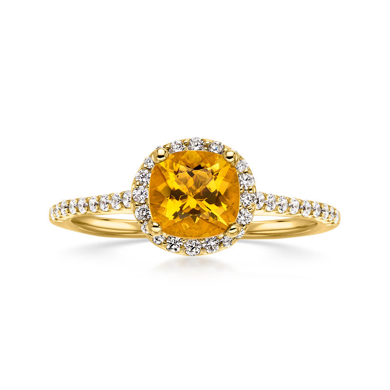 C. 1990 Vintage 1.10 Carat Citrine Ring with .40 ct. t.w. Diamonds in 14kt Yellow Gold. Size 6.25 image number 0