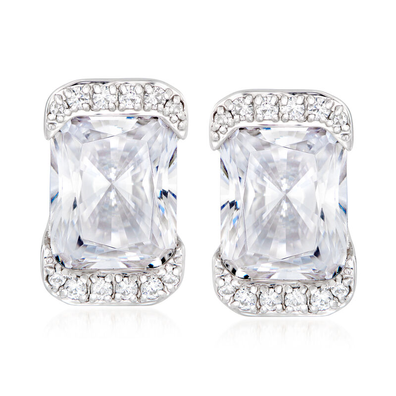 5.70 ct. t.w. CZ Rectangle Earrings in Sterling Silver   image number 0