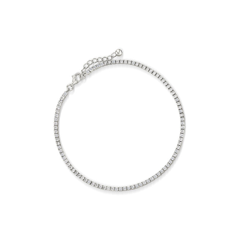 2.70 ct. t.w. CZ Tennis Anklet in Sterling Silver. 9&quot; image number 0