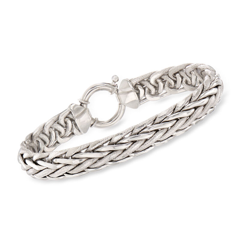 Wheat-Link Bracelet in Sterling Silver. 7&quot; image number 0