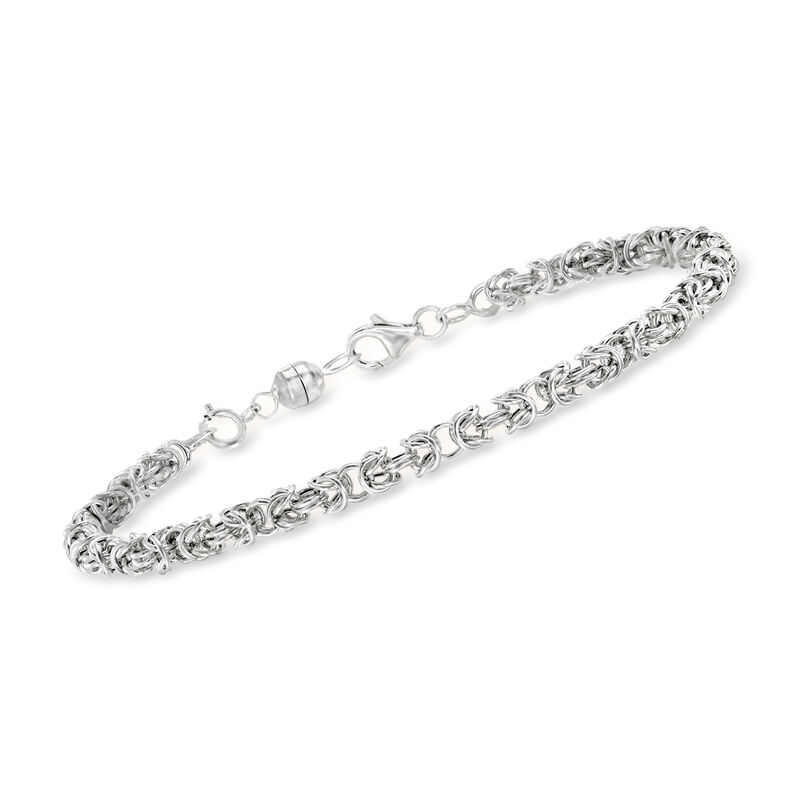 Italian Set of Two Small Magnetic Clasp Converters: 14kt Yellow Gold and 14kt White Gold image number 4