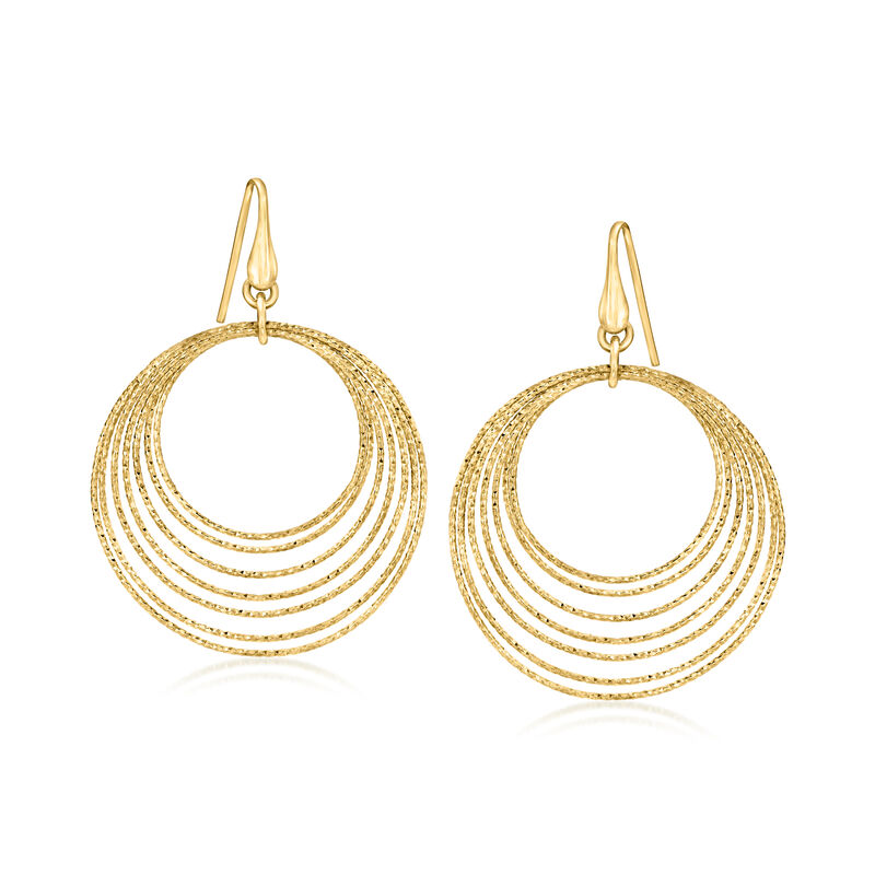 Italian 18kt Gold Over Sterling Multi-Circle Drop Earrings  image number 0