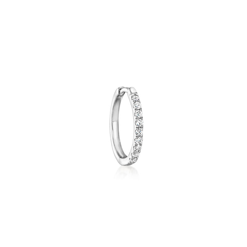 Diamond Clicker Hoop Earrings in Sterling Silver image number 0