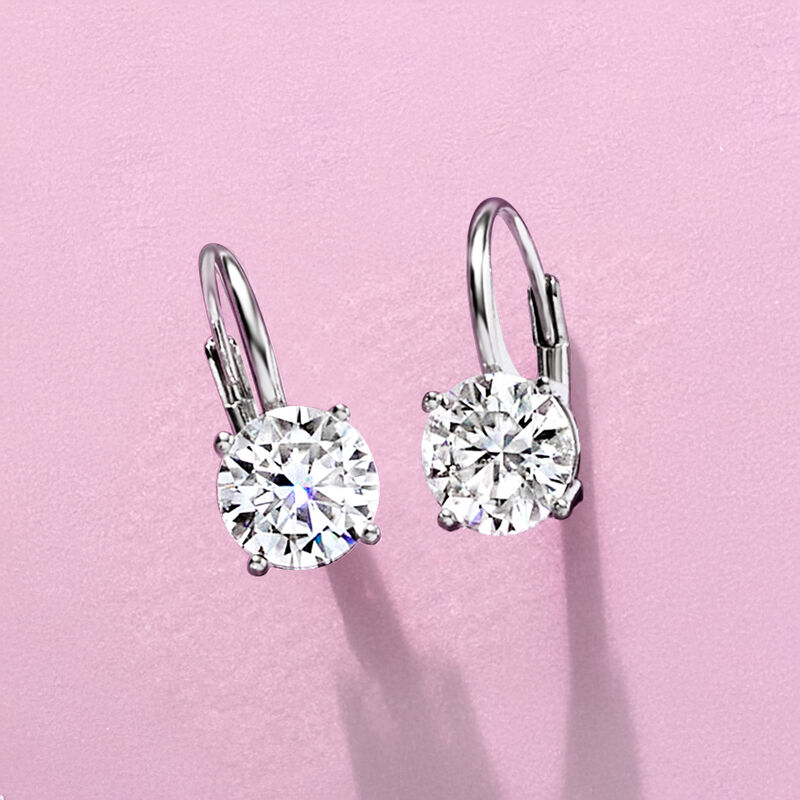 3.20 ct. t.w. Moissanite Earrings in Sterling Silver image number 4
