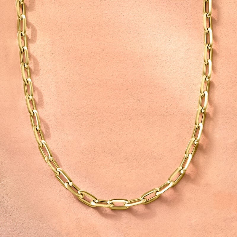 Italian 14kt Yellow Gold Paper Clip Link Necklace image number 4