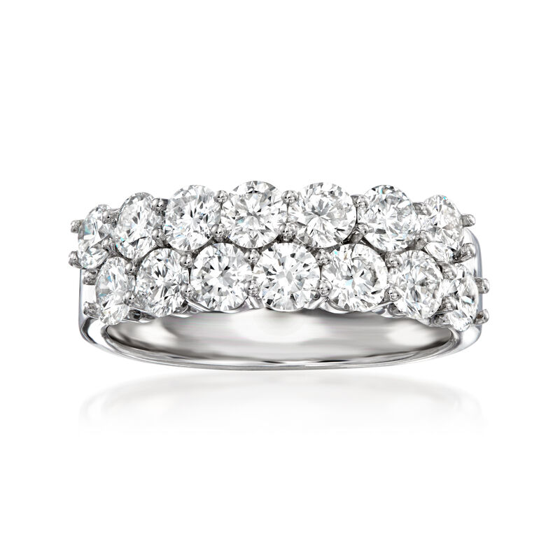 2.00 ct. t.w. Lab-Grown Diamond Two-Row Ring in 14kt White Gold image number 0