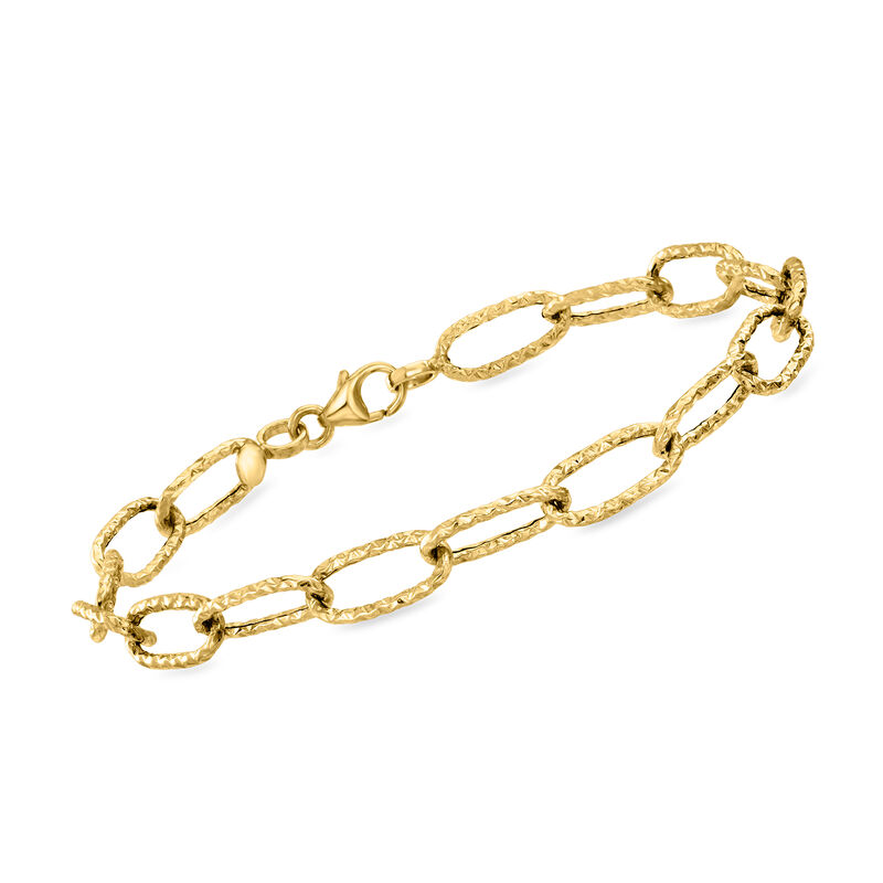 Italian 14kt Yellow Gold Paper Clip Link Bracelet image number 0