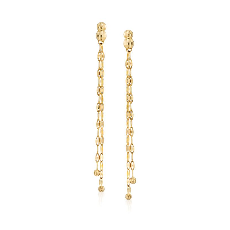 14kt Yellow Gold Lumachina-Chain Drop Earrings  image number 0