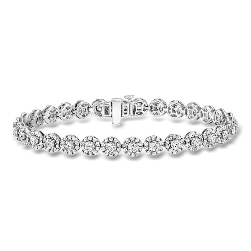 5.00 ct. t.w. Lab-Grown Diamond Halo Bracelet in 14kt White Gold image number 0