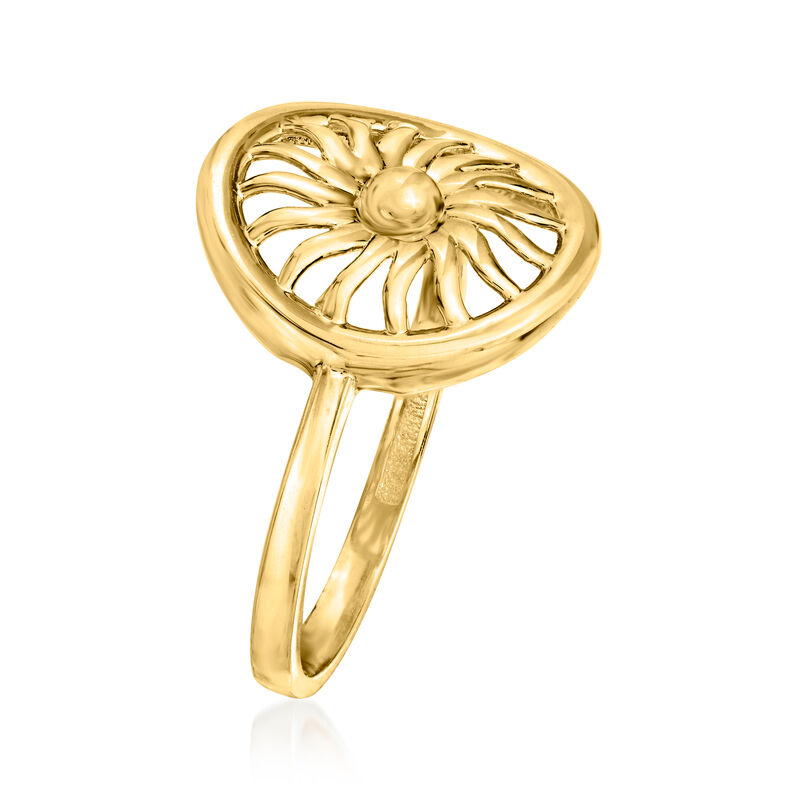 14kt Yellow Gold Sun Circle Ring. Size 7 image number 1