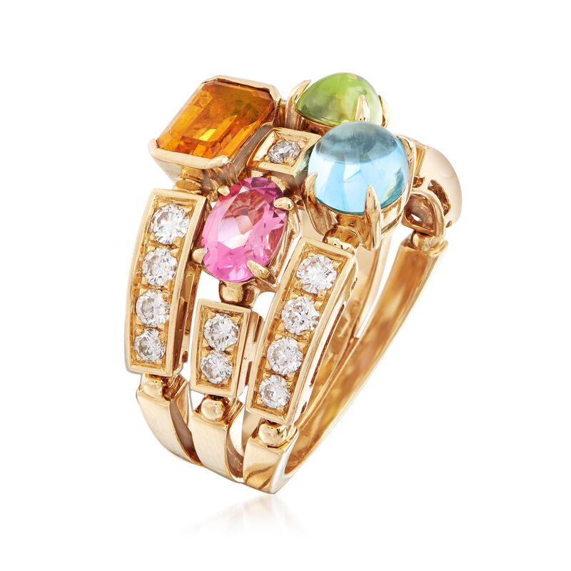 C. 1990 Vintage Bulgari 5.00 ct. t.w. Multi-Stone Ring in 18kt Gold