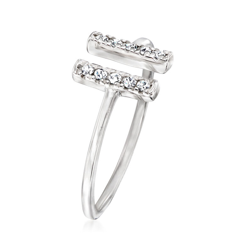 .10 ct. t.w. Diamond Open Linear Bar Ring in Sterling Silver. Size 6 image number 2