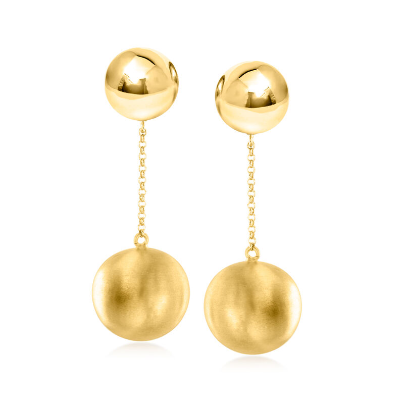 Italian 18kt Gold Over Sterling Double-Ball Drop Earrings  image number 0