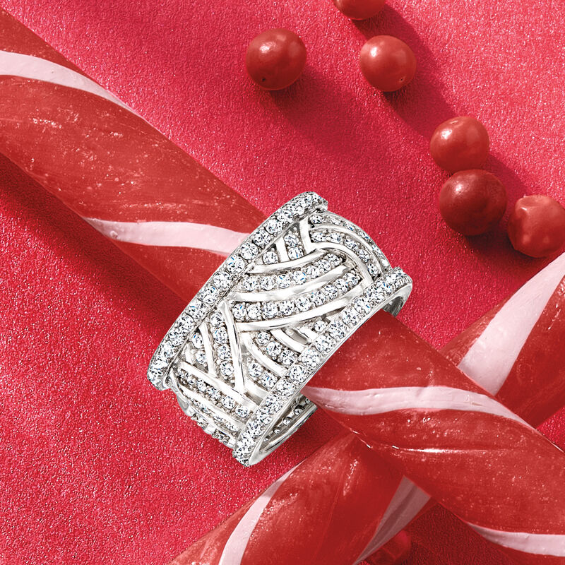 2.20 ct. t.w. CZ Eternity Band in Sterling Silver image number 3