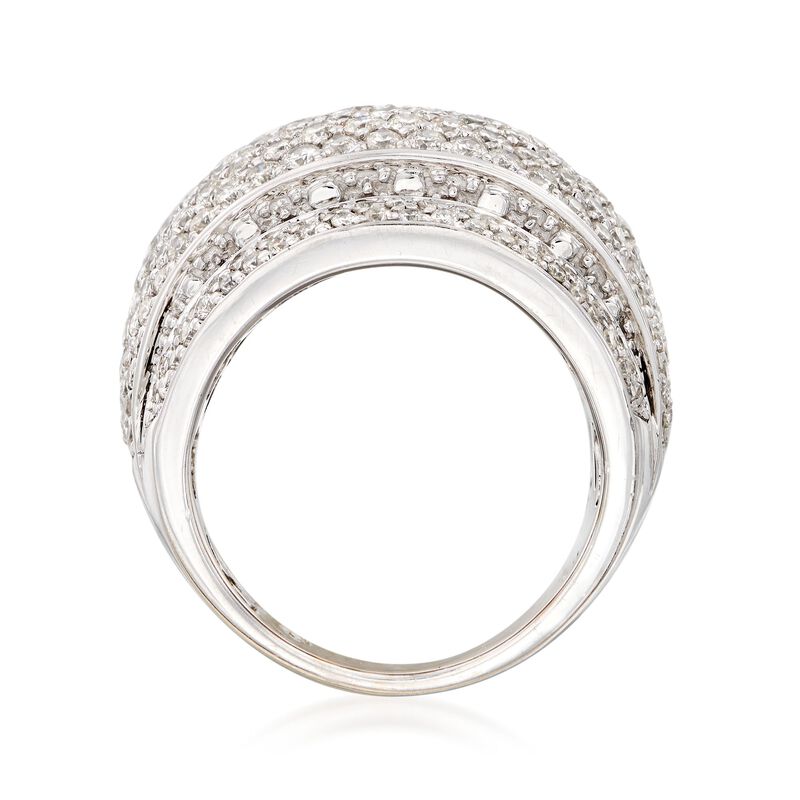 C. 1990 Vintage 3.53 ct. t.w. Diamond Dome Ring in 18kt White Gold. Size 7 image number 3