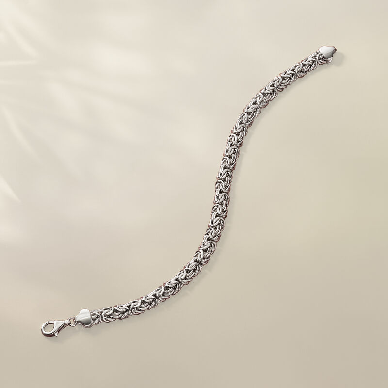 Sterling Silver Byzantine Bracelet. 7" image number 2