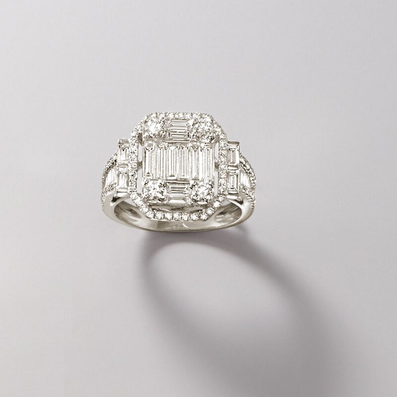 1.81 ct. t.w. Diamond Mosaic Ring in 18kt White Gold image number 5