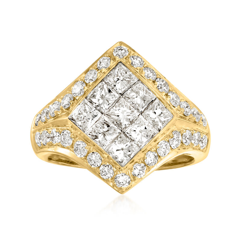 C. 1980 Vintage 2.56 ct. t.w. Diamond Fashion Ring in 18kt Yellow Gold image number 0