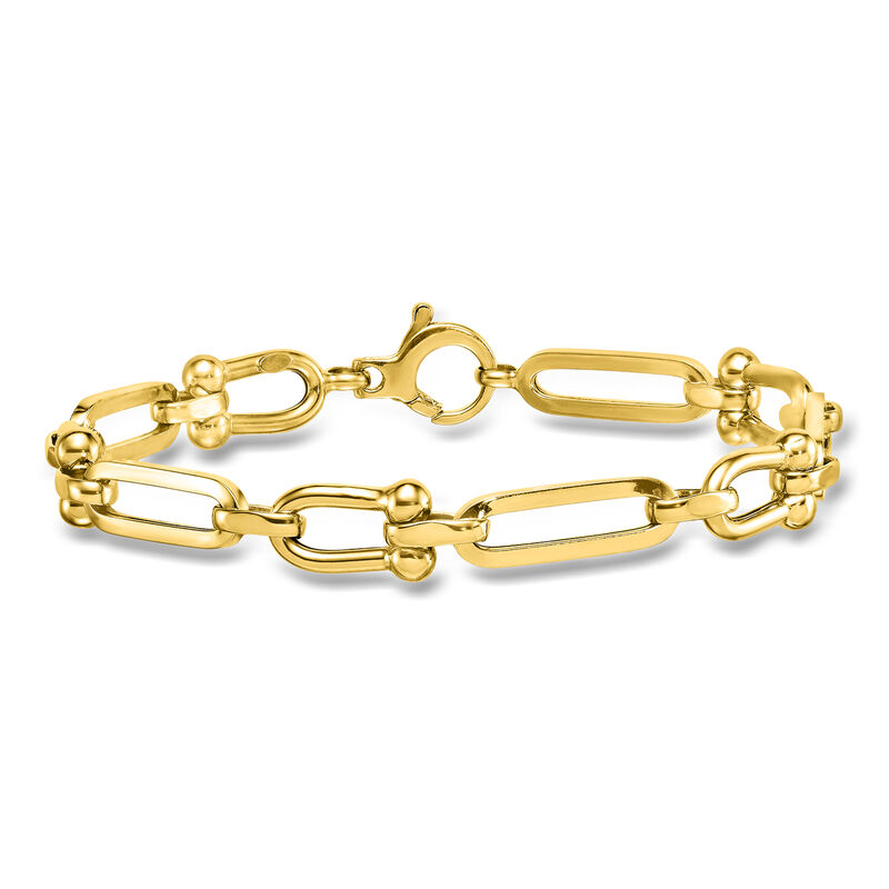 Italian 14kt Yellow Gold Alternating Link Bracelet. 7.75" image number 0