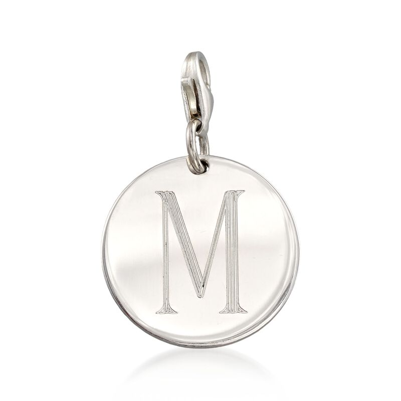 Italian 6mm Sterling Silver Bead Bracelet with Personalized Disc Charm image number 2