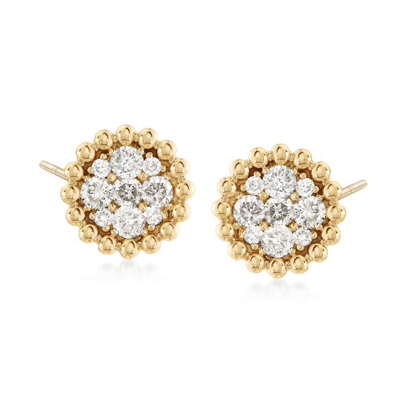 .85 ct. t.w. Diamond Cluster Earrings in 14kt White Gold image number 0