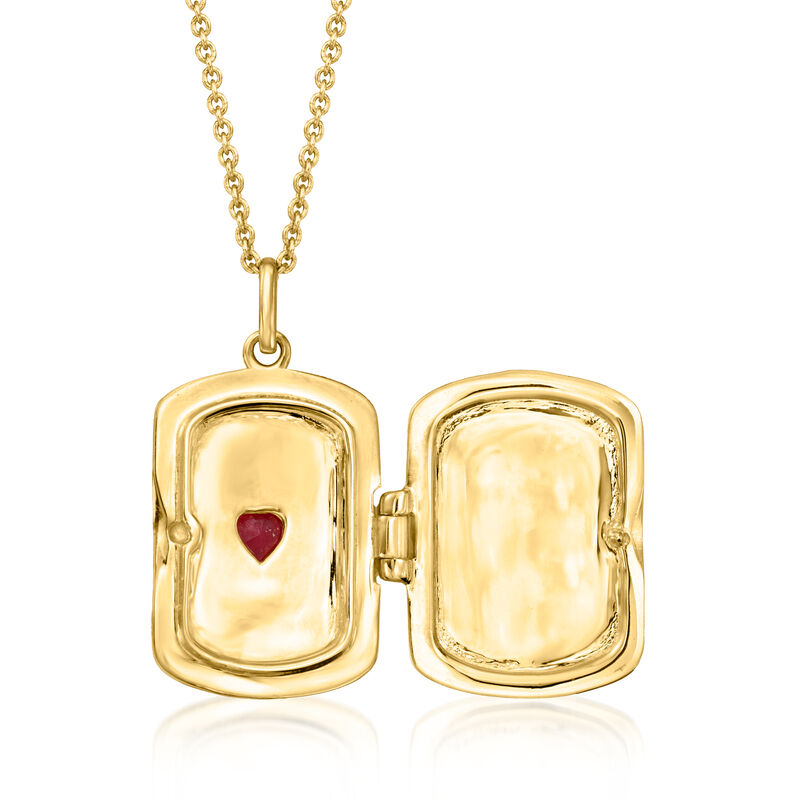 .30 Carat Ruby Heart Locket Necklace in 18kt Gold Over Sterling image number 2
