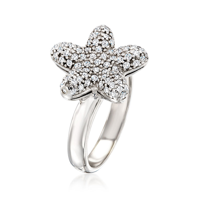 C. 1970 Vintage .65 ct. t.w. Diamond Starfish Ring in 14kt White Gold. Size 5.75 image number 2