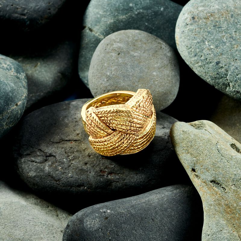 Italian 18kt Yellow Gold Basketweave Ring image number 3