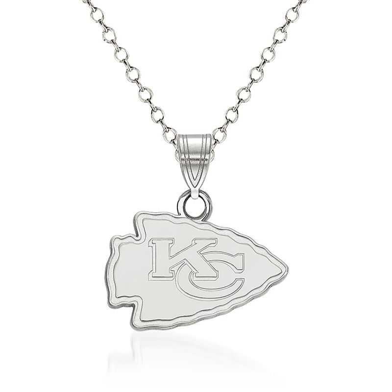 Sterling Silver NFL Kansas City Chiefs Pendant Necklace. 18&quot; image number 0