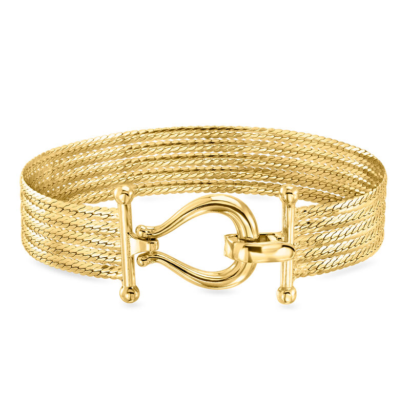14kt Yellow Gold-Plated Multi-Row Cuban-Link Bracelet image number 0