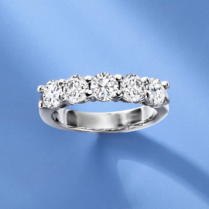 2.00 ct. t.w. Diamond Five-Stone Ring in 14kt White Gold image number 5