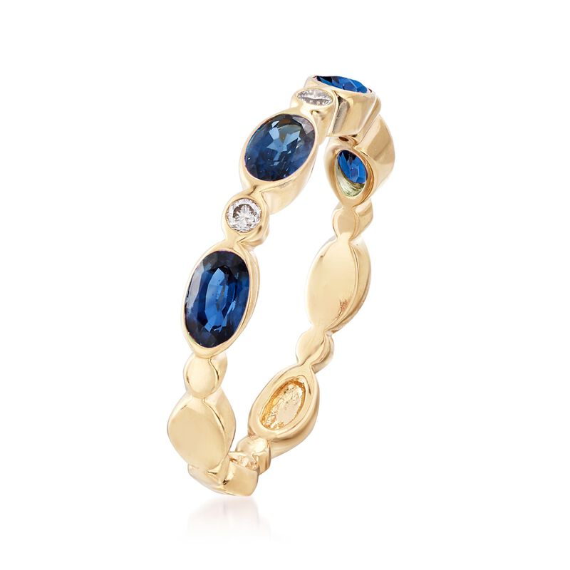 1.40 ct. t.w. Sapphire and Diamond Accent Ring in 14kt Yellow Gold image number 2