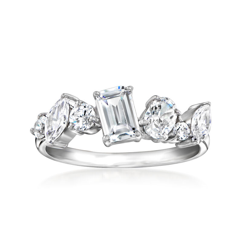 1.20 ct. t.w. Multi-Shaped CZ Ring in Sterling Silver image number 0
