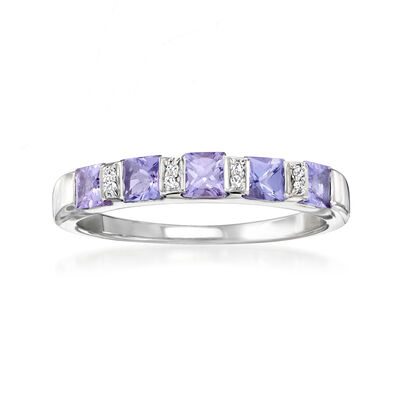 .70 ct. t.w. Tanzanite Ring with Diamonds in Sterling Silver