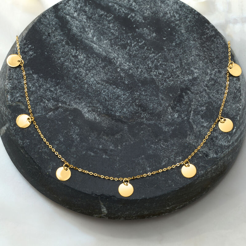 Italian 14kt Yellow Gold Multi-Circle Necklace. 20&quot; image number 4
