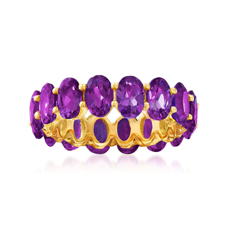 6.25 ct. t.w. Amethyst Eternity Band in 18kt Gold Over Sterling image number 0